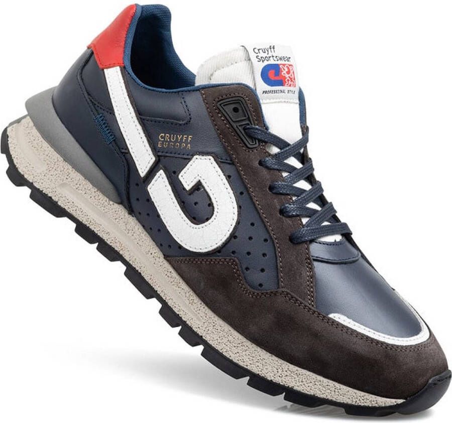 Cruyff Europa blauw grijs rood sneakers heren (C )