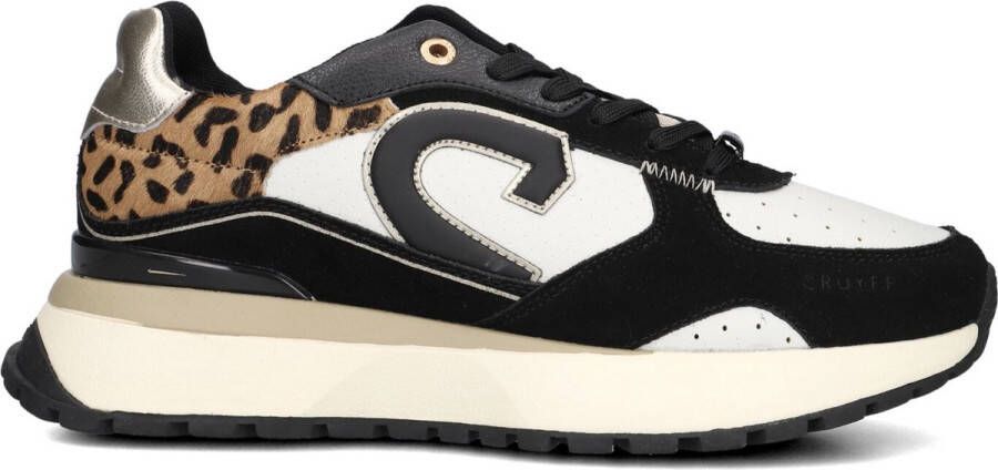 Cruyff Hyde Runner black beige leopard Zwart Leerlook Lage sneakers Dames