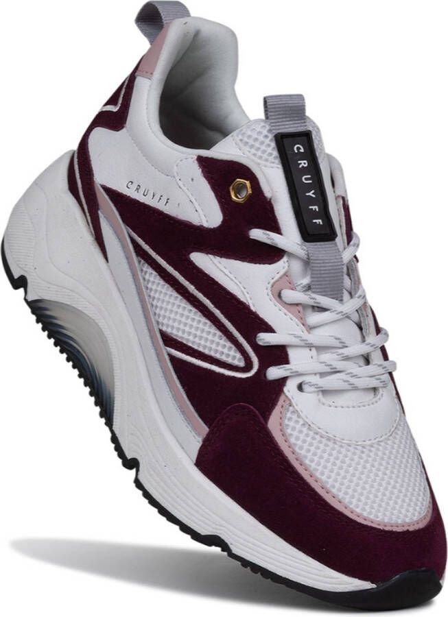 Cruyff Madina Bold wit bordeaux rood sneakers dames (C )