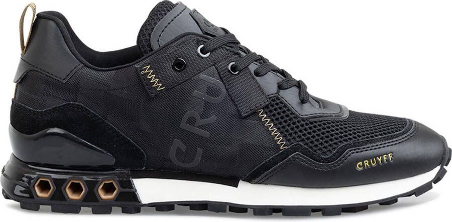 Cruyff Superbia Hex Black Dull Gold Zwart Kunststof Lage sneakers