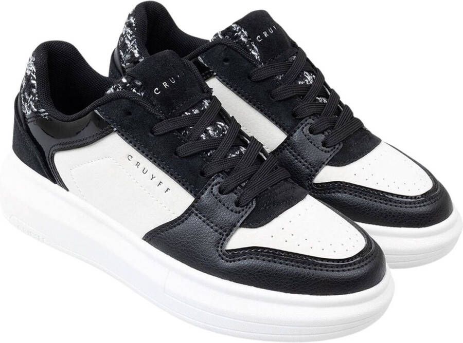 Cruyff Tennis court black white Zwart Leerlook Lage sneakers Dames