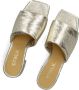 Ctwlk. Gouden leren slippers met blokhak Yellow Dames - Thumbnail 2