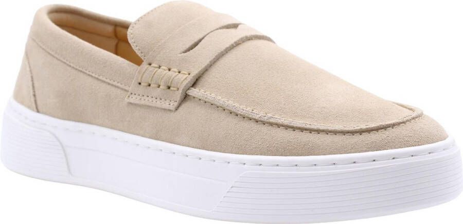 Cycleur de Luxe Beige Suède Loafer met Comfortabele Zool Beige Heren