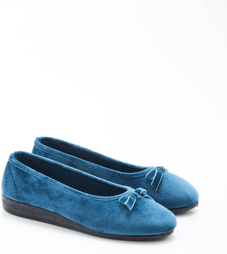 Damart Fluwelen ballerina's Dames Blauw