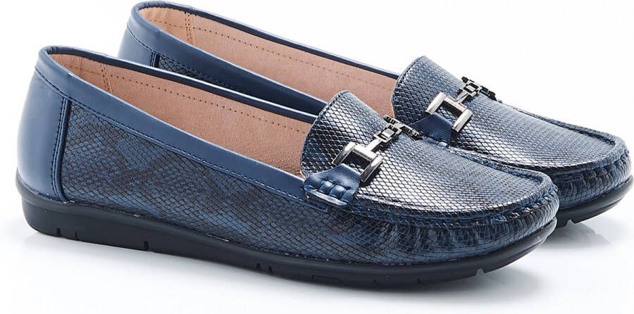 Damart Mocassins met siergesp Dames Blauw