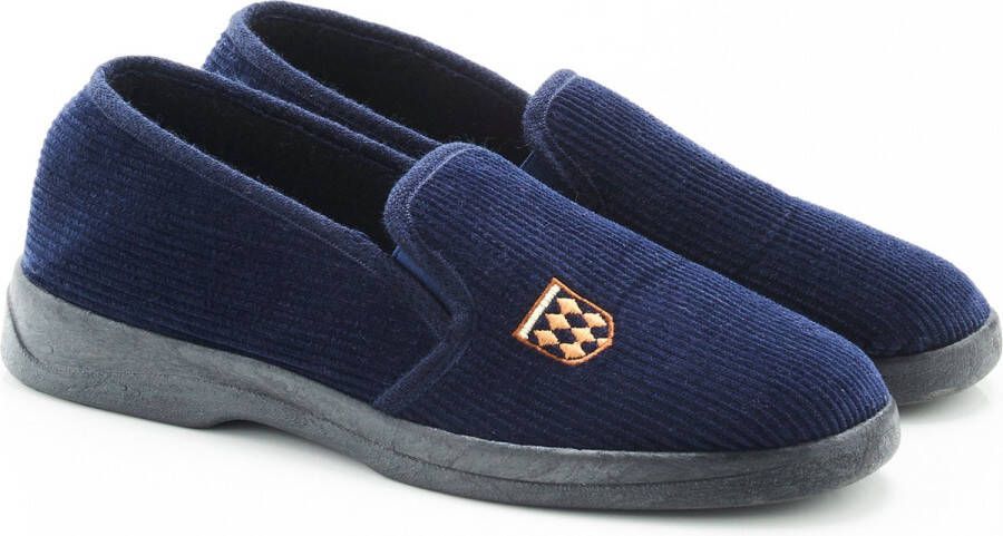 Damart Pantoffels Charentaises ribfluweel Heren Blauw