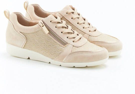 Damart Sneaker met glanzende afwerking Climatyl Dames Beige