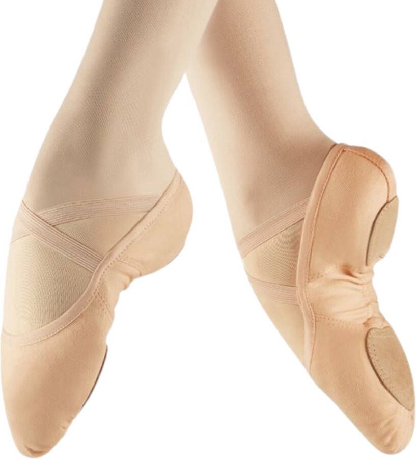 Dancer Dancewear Balletschoenen Splitzool ROZE “StretchPro” Stretch canvas Balletschoen voor meisje