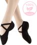 Dancer Dancewear Balletschoenen Splitzool ZWART “StretchPro” Stretch canvas Balletschoen voor meisje - Thumbnail 1