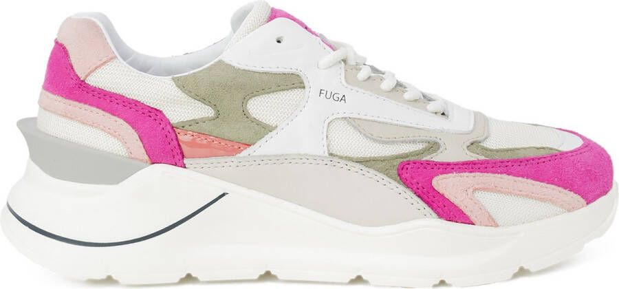 D.a.t.e. Witte leren sneaker met fuchsia details Multicolor Dames