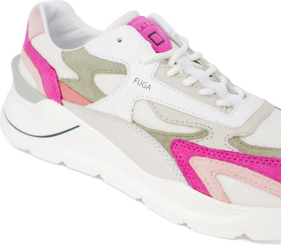 D.a.t.e. Witte leren sneaker met fuchsia details Multicolor Dames