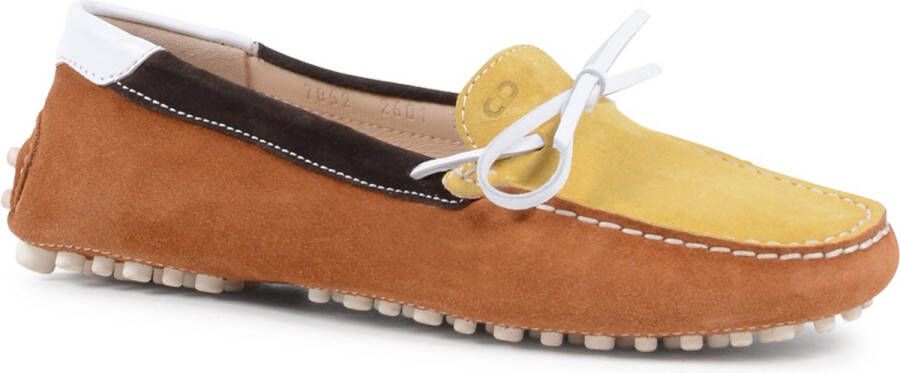 Dee Ocleppo Bruine En Gele Suede Loafer Met Rubberen Zool