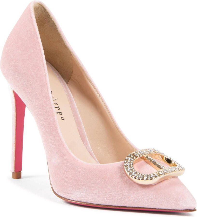 Dee Ocleppo Velvet Twist Pump met Leren Zool Pink Dames