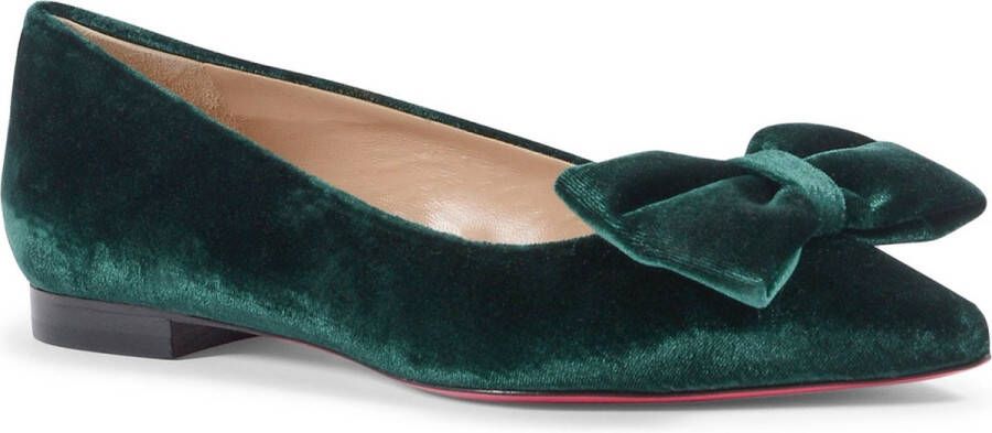 Dee Ocleppo Velvet Bow Ballerina Schoenen Green Dames