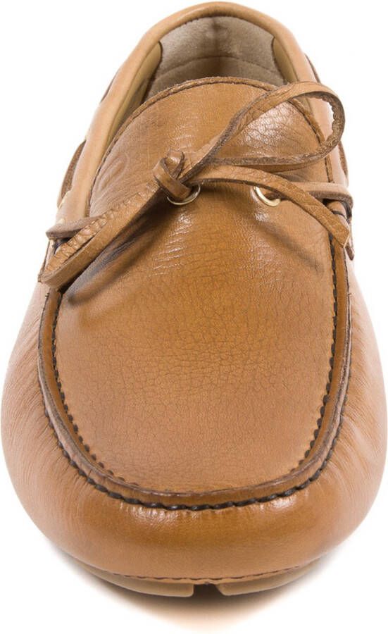 Dee Ocleppo Italiaanse handgestikte leren loafers Brown