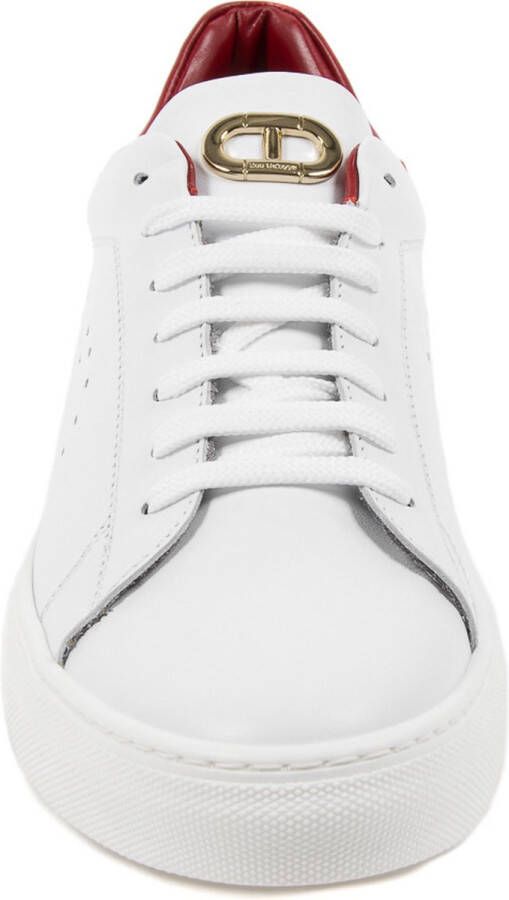 Dee Ocleppo Witte Sneaker Met Rood Detail