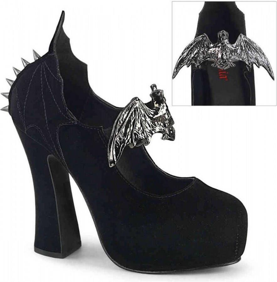 Demonia Hoge hakken 37 Shoes DEMON 18 Vleermuis Zwart