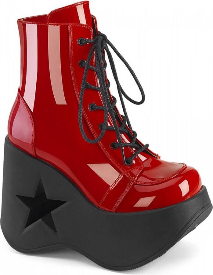 DemoniaCult DYNAMITE-106 Plateau Laarzen 37 Shoes Rood Zwart