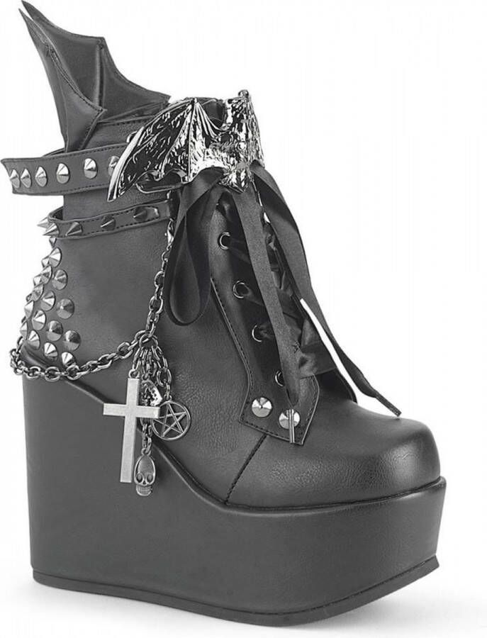 DemoniaCult POISON-107 Plateau Laarzen 37 Shoes Zwart