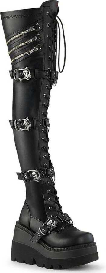 Demonia Plateau overknee Laarzen 35 Shoes SHAKER 420 Zwart