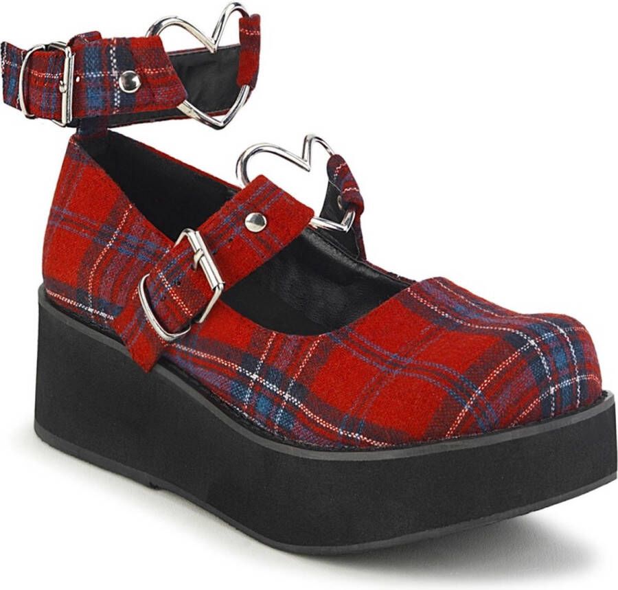 DemoniaCult SPRITE-02 Plateau Sandaal 37 Shoes Rood Blauw