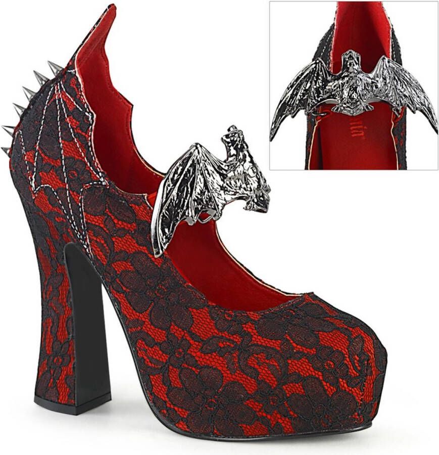 DemoniaCult DEMON-18 Hoge hakken 37 Shoes Rood Zwart