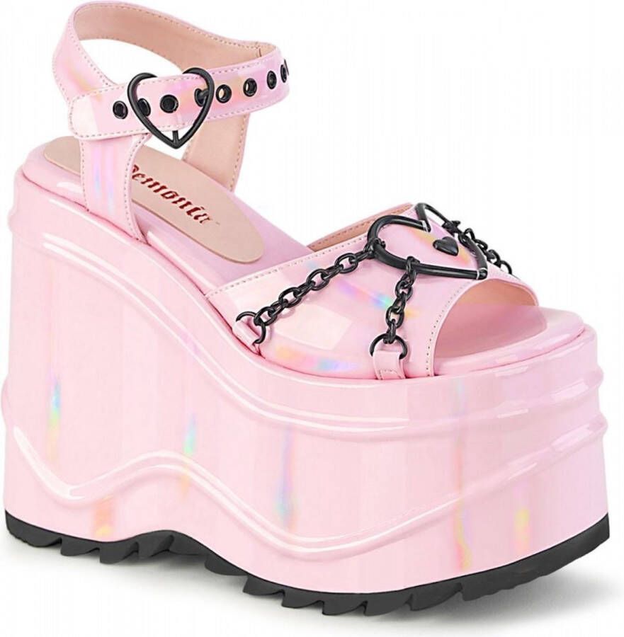 DemoniaCult WAVE-09 Sleehakken 37 Shoes Roze Zwart