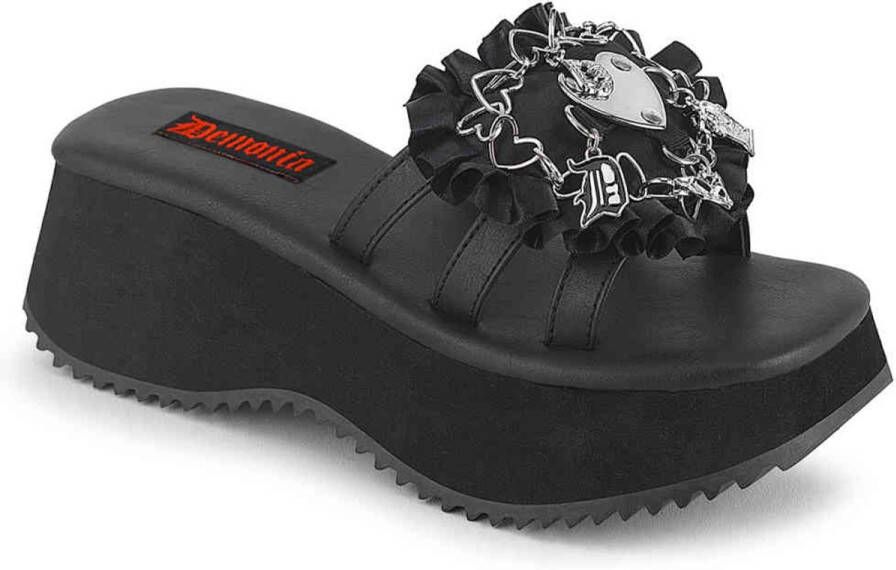 DemoniaCult FLIP-16 Slippers 36 Shoes Zwart