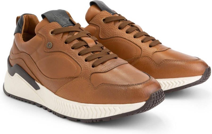 DEN BROECK DenBroeck Cortland St. Leren herensneaker Gevoerd Cognac Bruin Leer