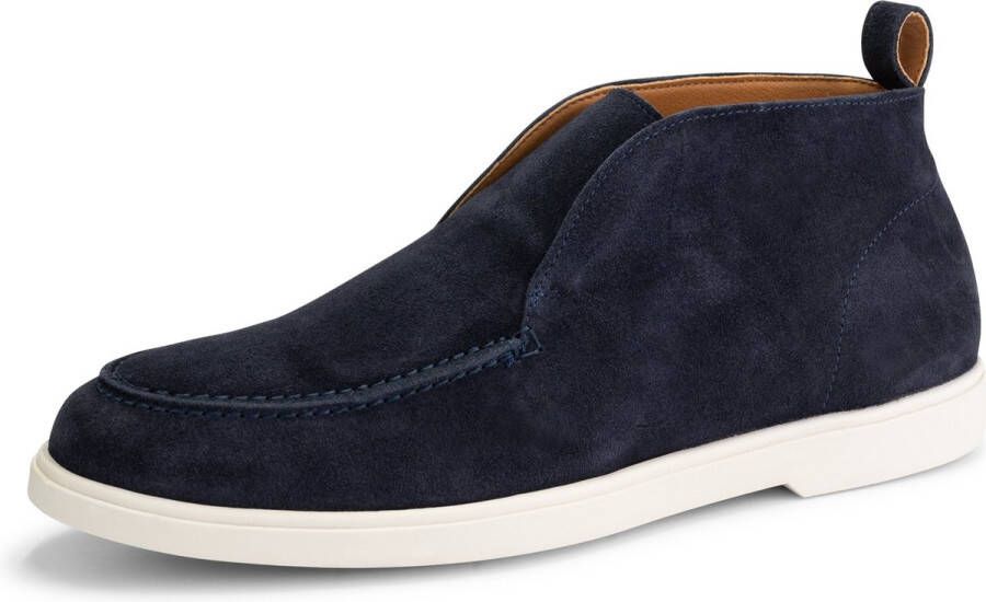 DEN BROECK DenBroeck Franklin St. Halfhoge instappers heren Suede leren schoenen Navy blauw leer - Foto 1