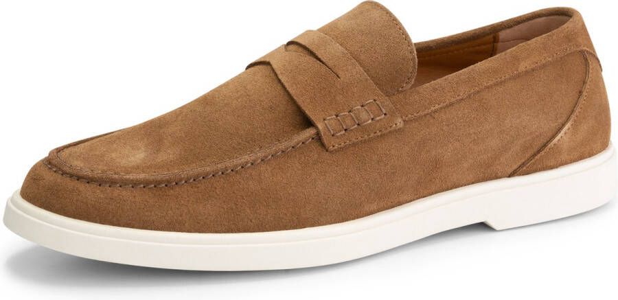 DEN BROECK DenBroeck Thomas St. Suede leren instappers heren Cognac leer