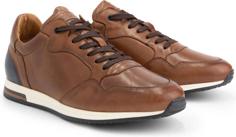 DEN BROECK DenBroeck Waydell St. Leren herensneakers Cognac Bruin Leer