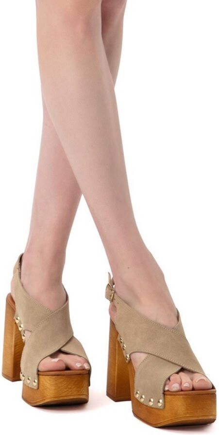 DESA Sandalen Leer Beige Vrouwen