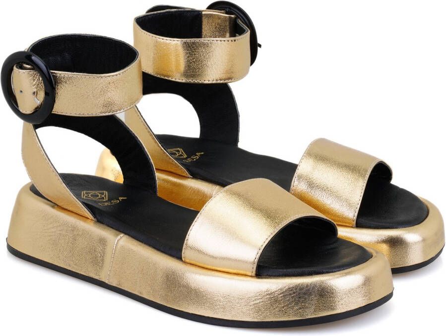 DESA Sandalen Leer Goud Vrouwen