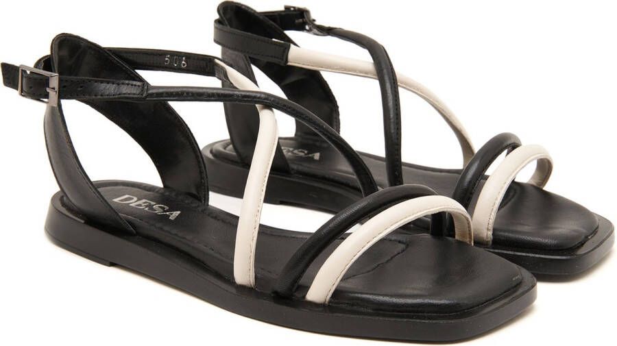 DESA Sandalen Leer Zwart || Wit Vrouwen