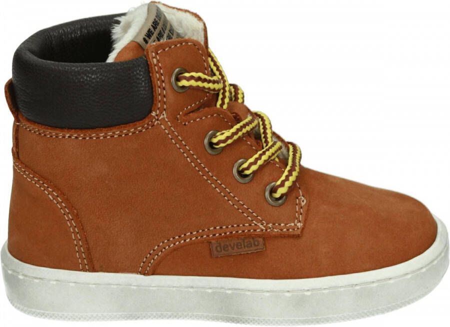 Develab veterboot Veterschoenen Jongen bruin Cognac