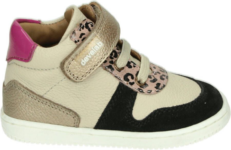 Develab leren sneakers zwart beige roze Meisjes Leer Meerkleurig 22 - Foto 2