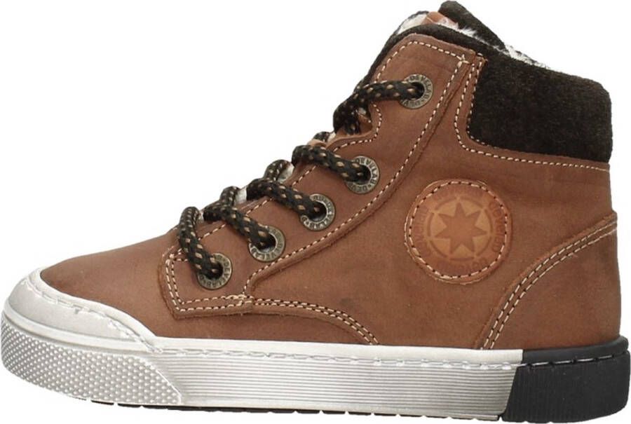 Develab 46163 Hoge sneakers Leren Sneaker Jongens Cognac