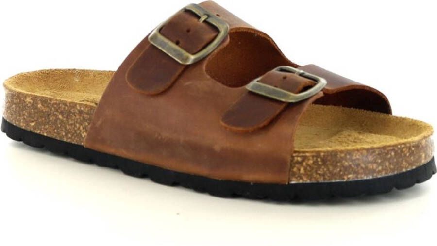 Develab Stoere jongens slipper Cognac