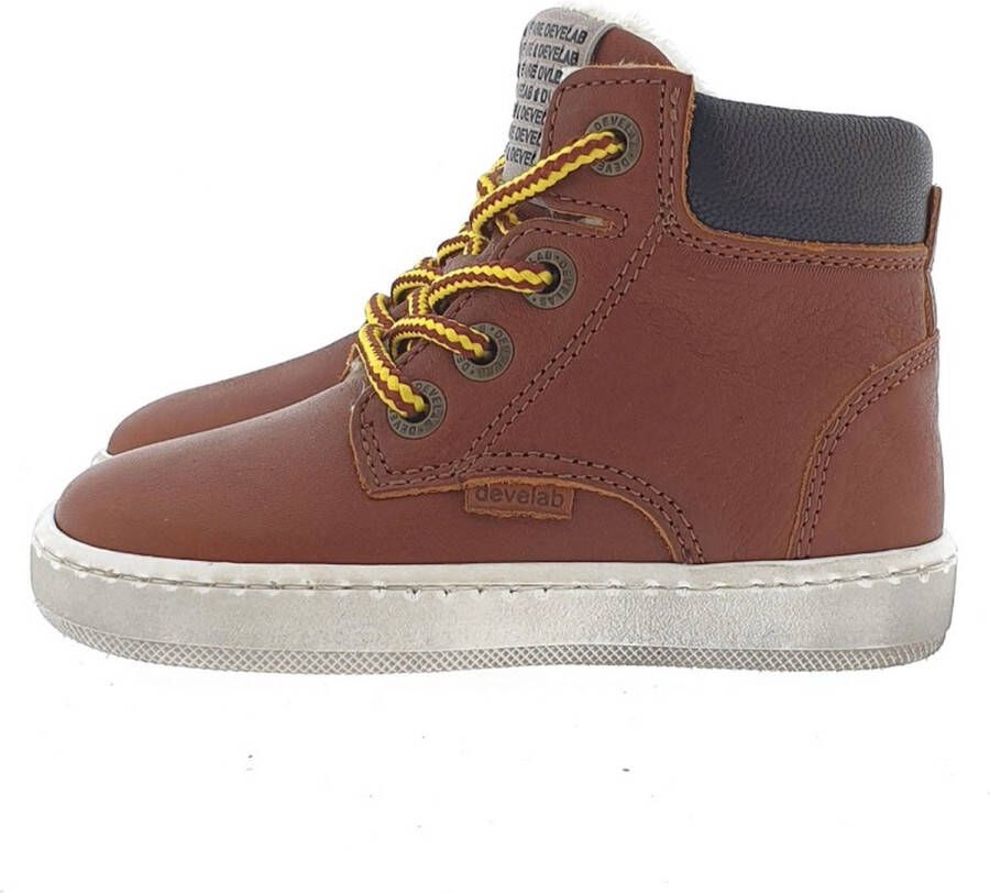 Develab veterboot Veterschoenen Jongen bruin Cognac