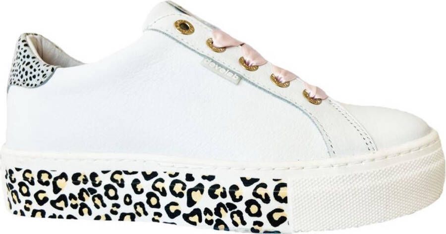 Develab Witte Veterschoenen Leopard