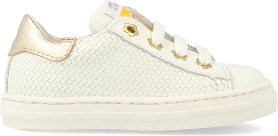 Develap 42740 witte sneaker gouden accenten Kleur Wit)