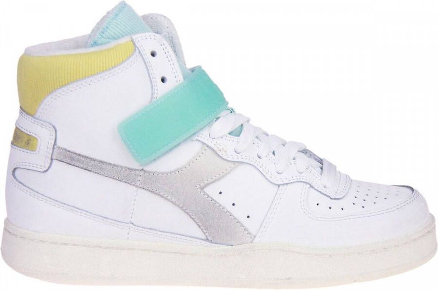 Diadora Basket Mid Icona Wit Gele Sneaker