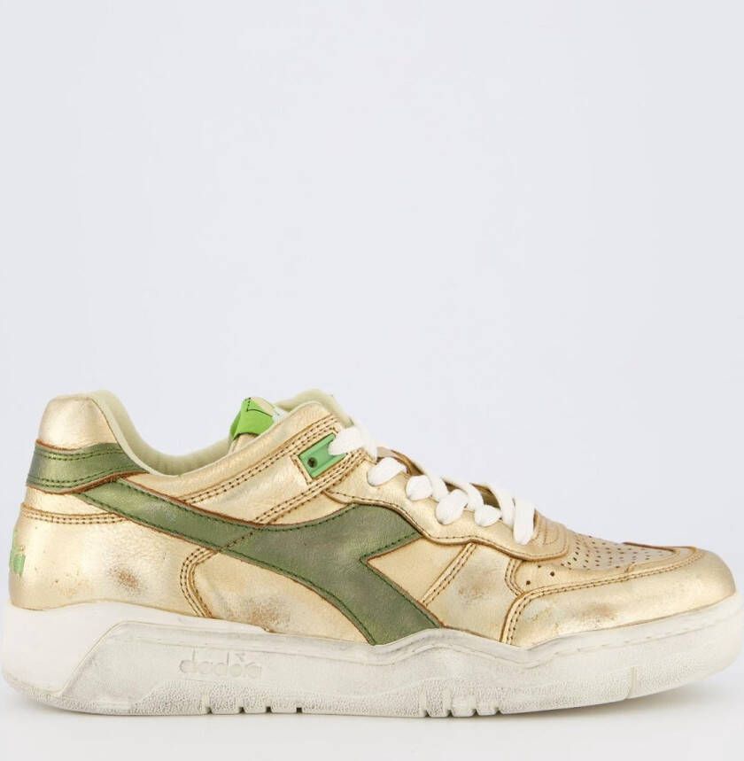 Diadora B560 Used sneaker van leer met metallic finish