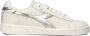 Diadora Lage gewaxte metalen sneakers in wit White Dames - Thumbnail 3