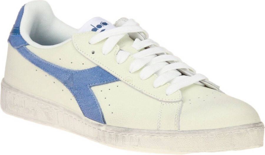 Diadora Retro Lage Sneakers Blauwe Accenten White