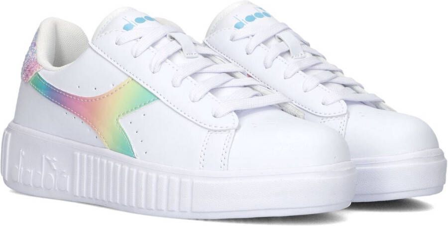 Diadora Regenboog Lage Top Sneakers Game Step Bloom White Dames