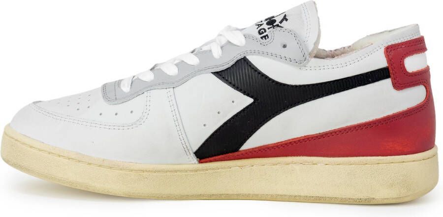 Diadora Heritage Mi Basket Row Cut Used Wit Rood Zwart