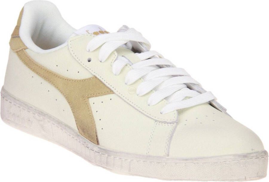 Diadora L Low Waxed Suede Pop White-Latte