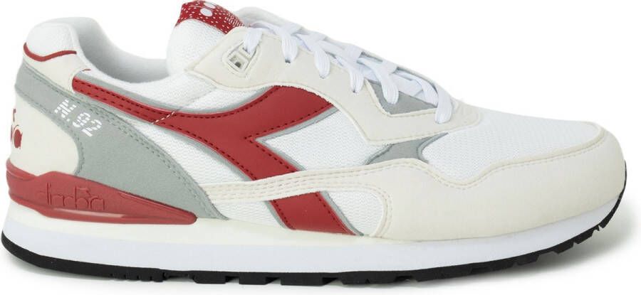 Diadora Witte Leren Sneakers met Veters Multicolor Heren